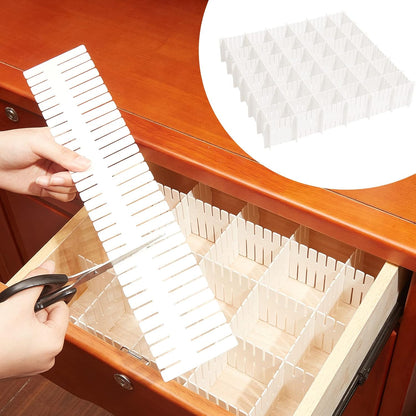 Vesici 80 Pcs Drawer Dividers Adjustable Plastic Organizer DIY Separators Storage Dividers for Socks, Underwear, Makeup, Tidy Kitchen, Bedroom, Dresser(Black)