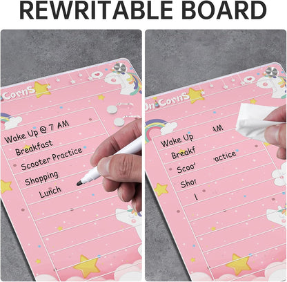 NiHome Chore Chart for Kids & Adults, Magnetic to Do List Board w/Stand | Acrylic Dry Erase Checklist & Routine Task Board, Fits Fridge Or Desk, 10 Sliders, ADHD Tools For Family Home Office School
