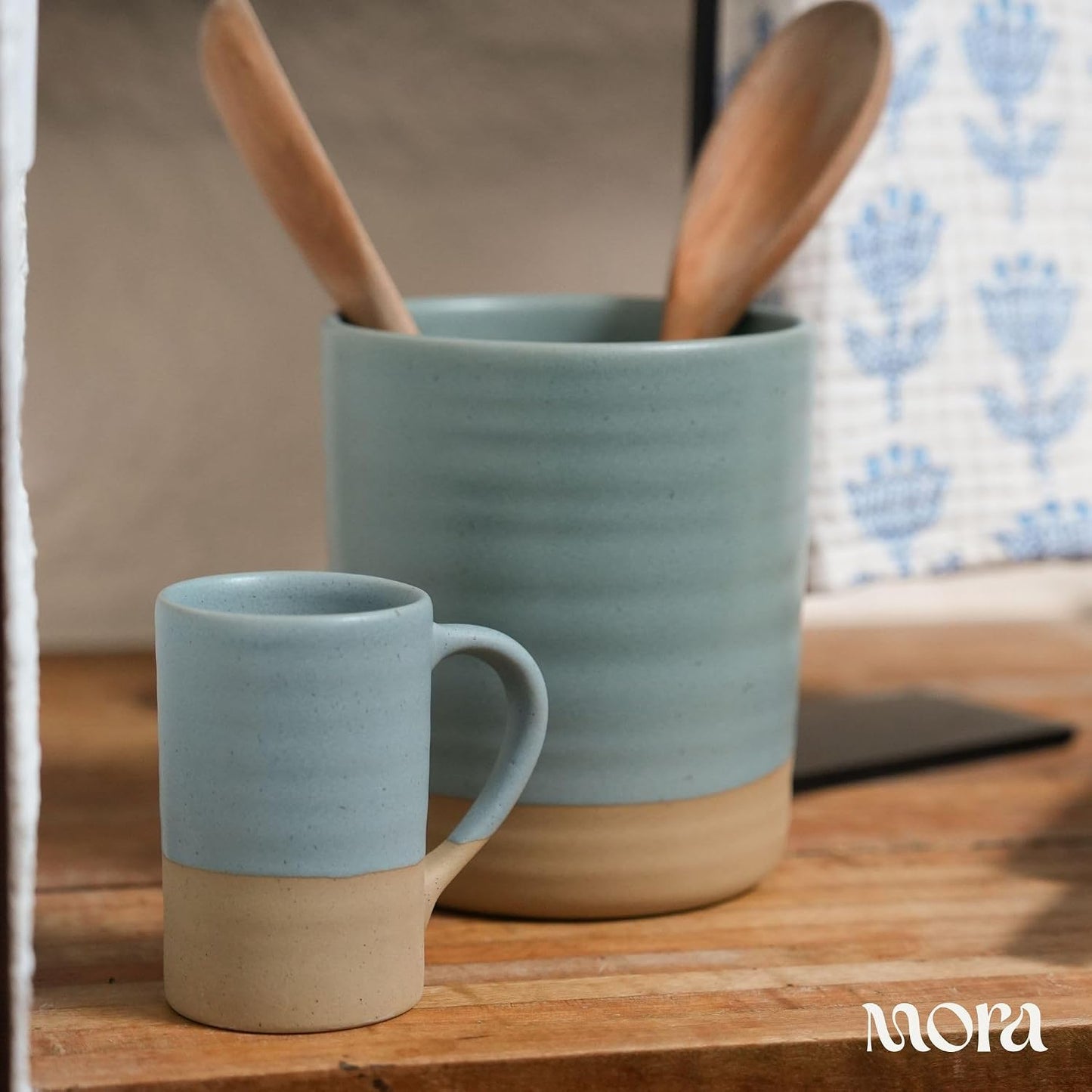 Mora Ceramics Tea Cup with Loose Leaf Infuser, Spoon and Lid, 12 oz, Microwave and Dishwasher Safe Coffee Mug - Rustic Matte Ceramic Glaze, Modern Herbal Tea Strainer - Great Gift for Women, Garnet