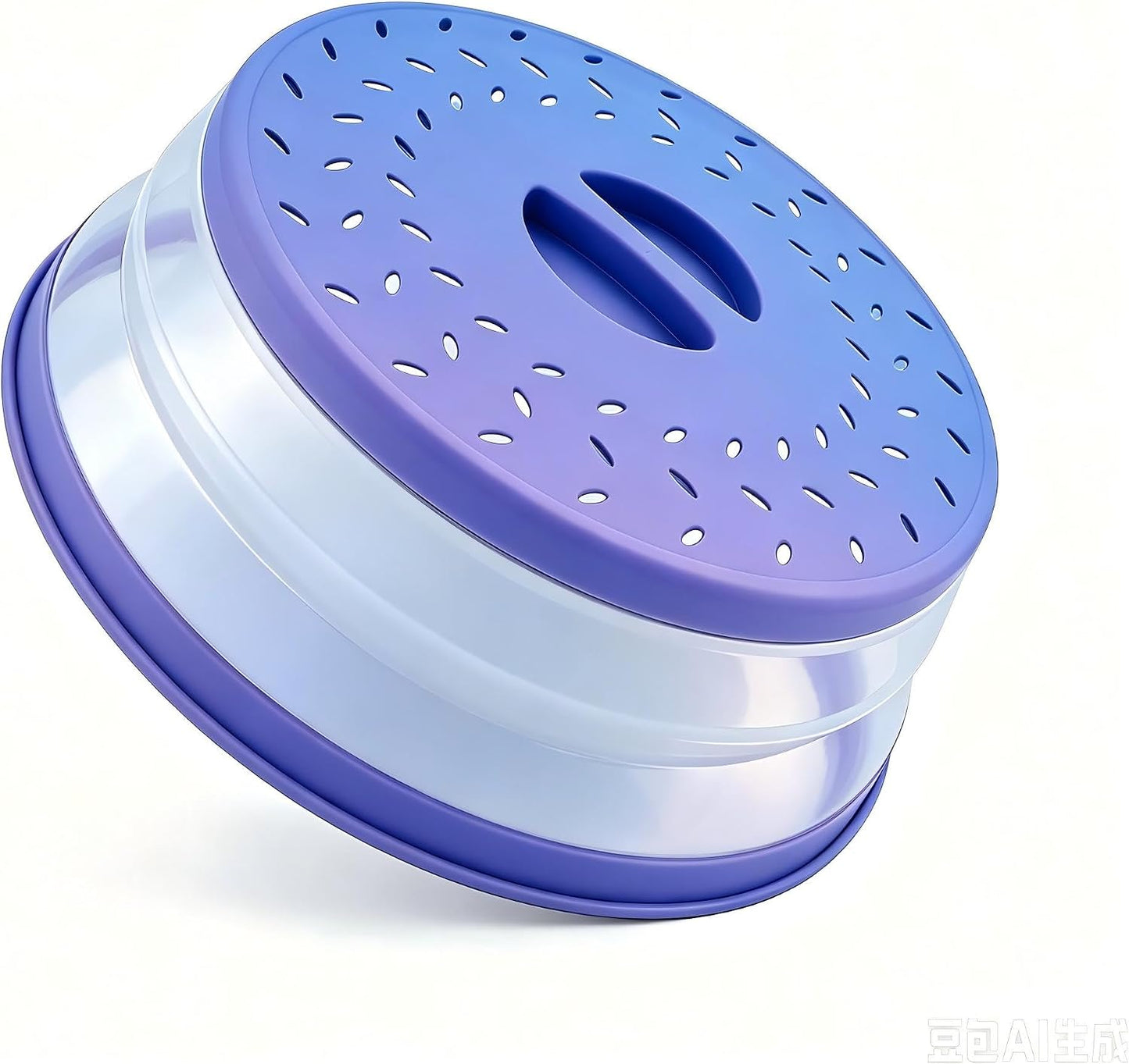 Collapsible Microwave Splatter Cover(Light purple, 10.5IN) | Microwave Plate Cover With Steam Vent，BPA-Free Silicone & Plastic