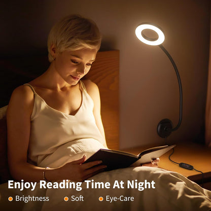 LED Neck Reading Light, Bendable Rechargeable Book Light 110-hr Lasting