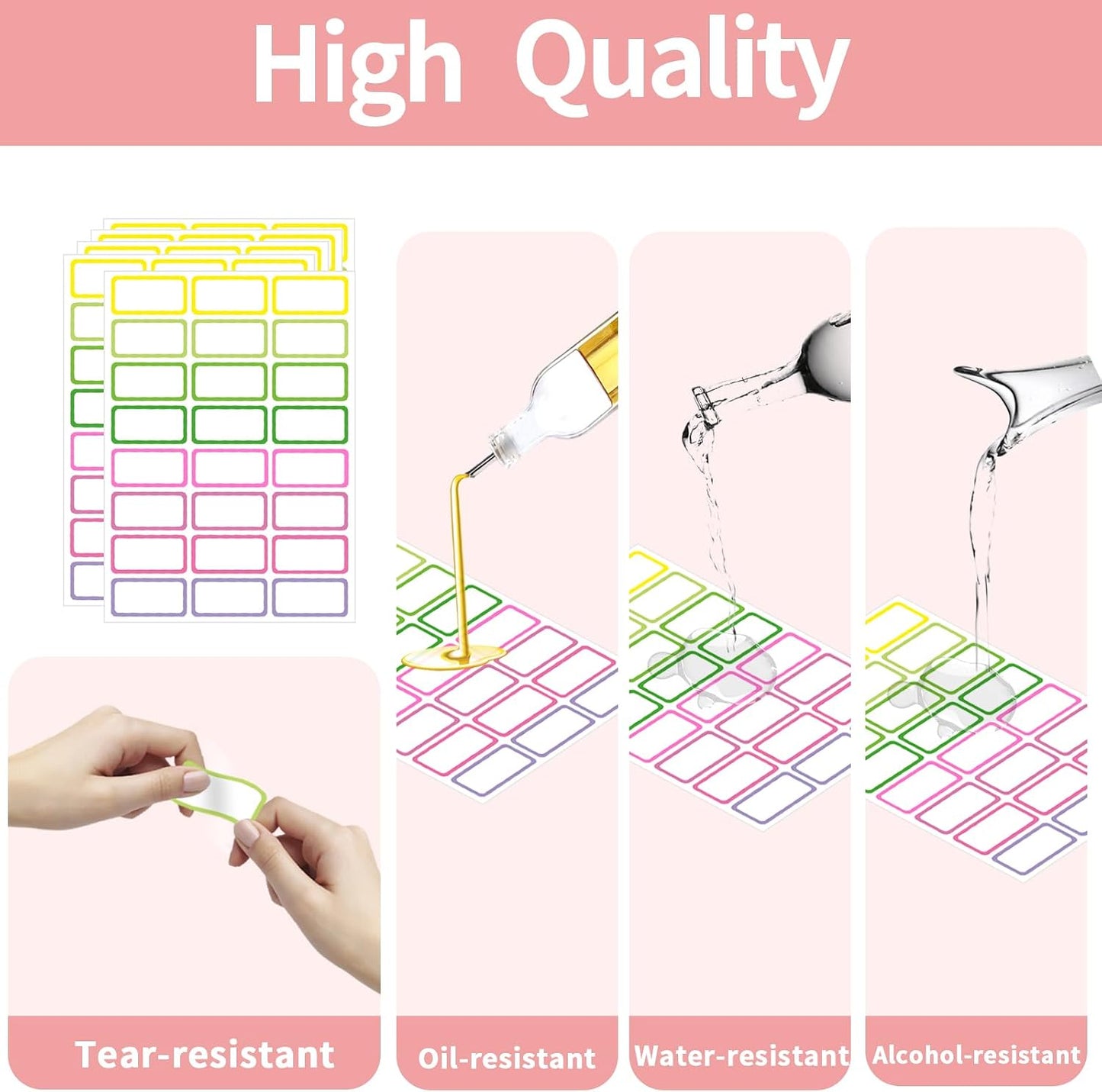 Removable Freezer Labels Stickers, 1 x 3 Inch Blank Removable Freezer Labels Food Storage Stickers, Date Label Waterproof Oil Resistant Easy Clean No Residue- 250 Sheets