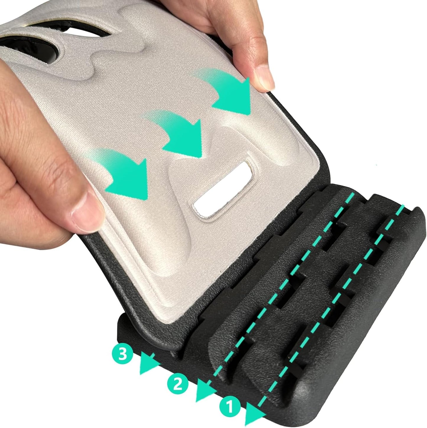 Back Stretcher with Lumbar Support for Back Pain Relief - Dual-Sided 3-Level Adjustable Spinal Decompression lumbar board (Blue)