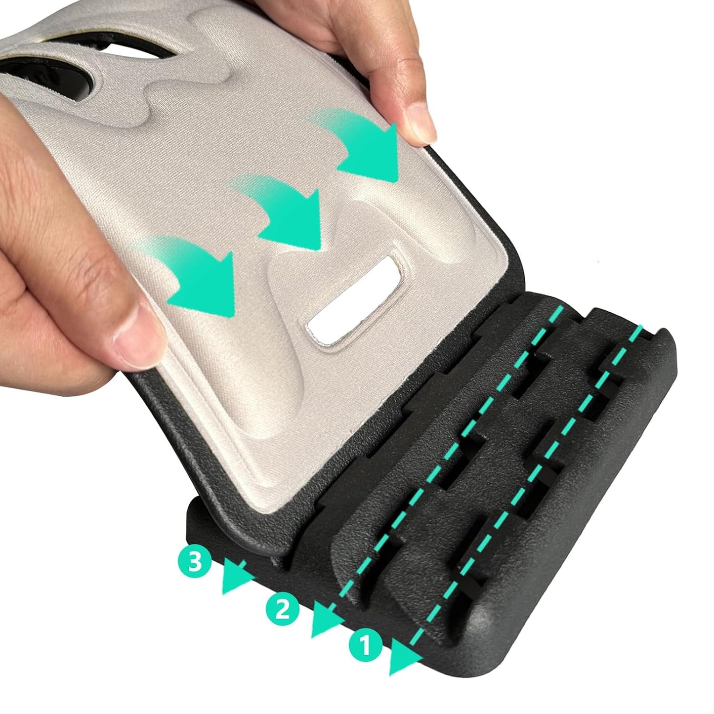 Back Stretcher for Back Pain Relief with Lumbar Support Board - Dual-Sided 3-Level Adjustable Spinal Decompression & Cracker Device