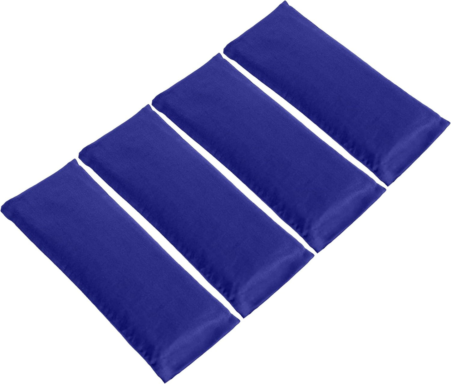 4-Pack Unscented Sateen Eye Pillows, Low-Luster, 9’’ x 4’’ Flaxseed Weighted Eye Mask for Sleeping, Hot or Cold Therapy for Relaxation, Migraine, and Headache, Assorted