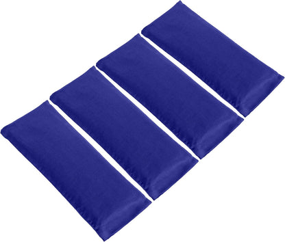 4-Pack Unscented Sateen Eye Pillows, Low-Luster, 9’’ x 4’’ Flaxseed Weighted Eye Mask for Sleeping, Hot or Cold Therapy for Relaxation, Migraine, and Headache, Assorted