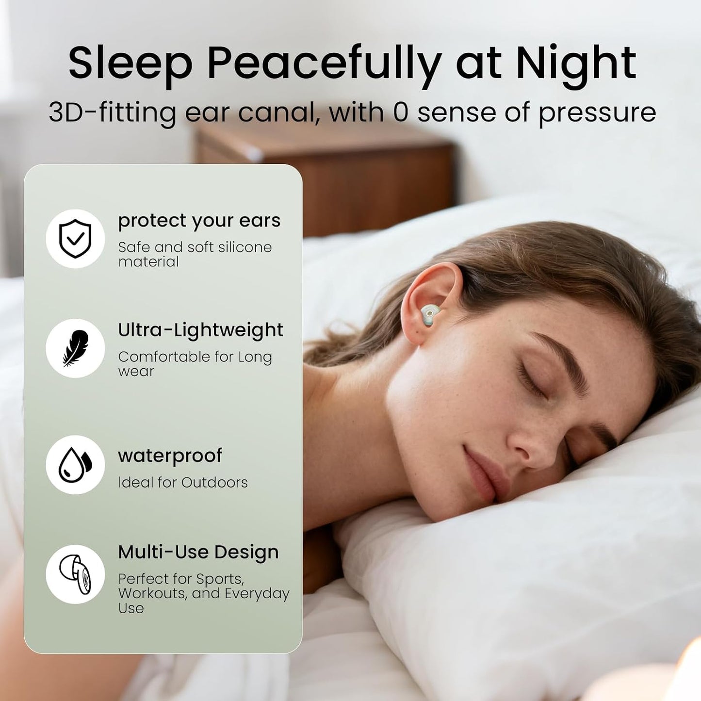 Ear Plugs for Sleeping, Noise Cancelling Earbuds for Concerts