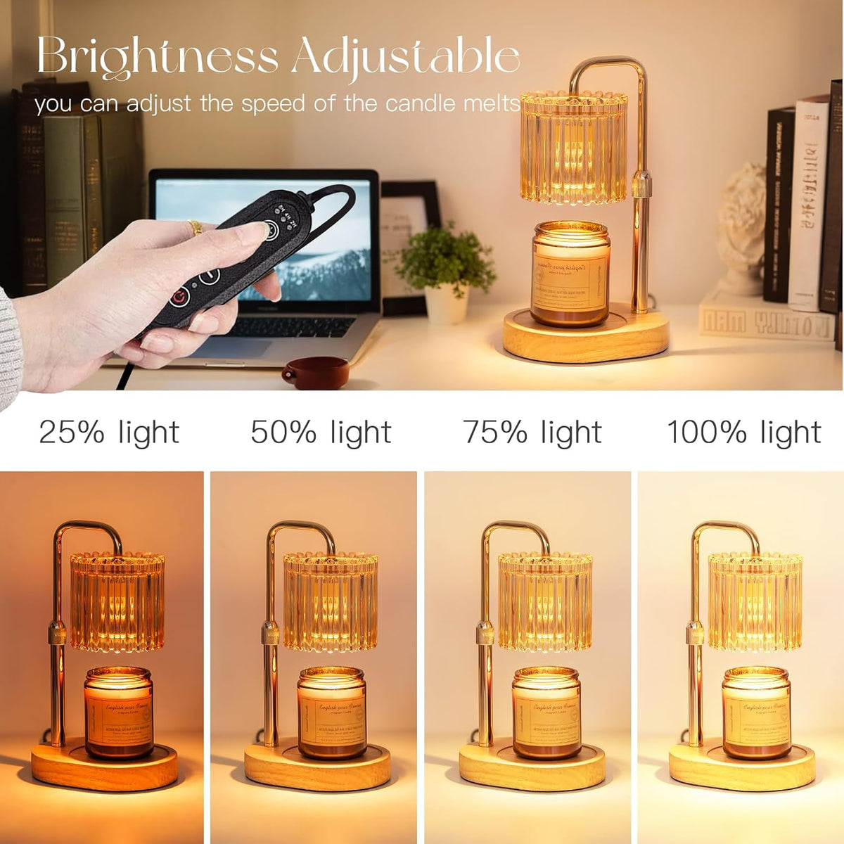 Candeldo Candle Warmer Lamp with Timer: Black Wax Melt Warmer