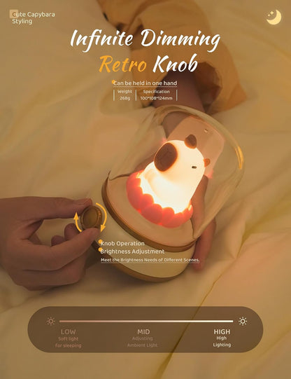 WANIDEA Night Light for Kids, Rechargeable Night Light for Bedroom | Stepless Dimming, Retro Flame, Room Decor, Warm Candlelight, Gifts for Kids, Bedside Lamp With USB-C Charging Cable