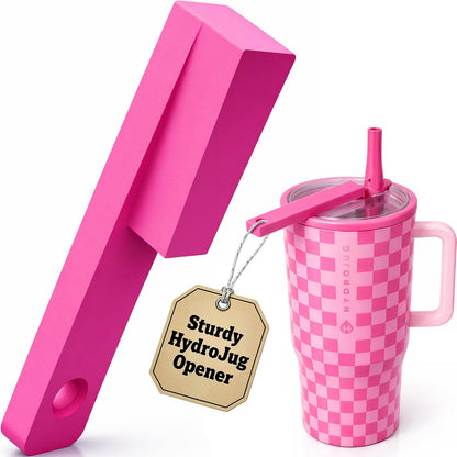 Easy Grip Bottle Cap Opener – Ergonomic Lid Turner for Stanley, Hydrojug, & Owala Tumblers – Easy Grip Assisted Bottle Opener for Weak Hands – 20oz, 32oz, 40oz - Hot Pink