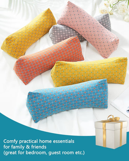 Buckwheat Cervical Neck Roll Pillow, Adjustable Firm Support for Neck Pain Relief, 15.7x6 Inch Buckwheat Hull Pillow for Back Side Sleepers