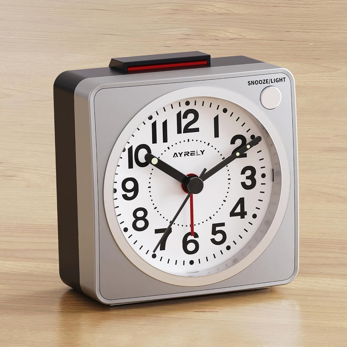AYRELY® 2.6" × 1.4" Ultra Small Battery Operated Analog Travel Alarm Clock