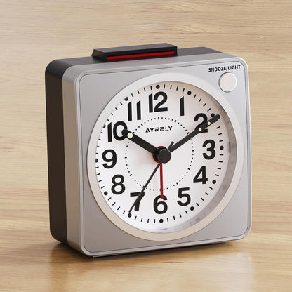 AYRELY® 2.6" × 1.4" Ultra Small Battery Operated Analog Travel Alarm Clock