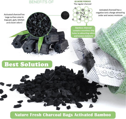 8 Pack Charcoal Bags Nature Fresh Activated Charcoal Odor Absorber Eliminator (8 x 200g)