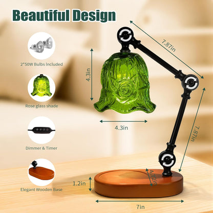 Candle Warmer Lamp, Dimmable Wax Melting Warmer with Adjustable Height, Bedroom Living Room Home Decor, Birthday Relaxation Gifts for Women (Green, Wave)