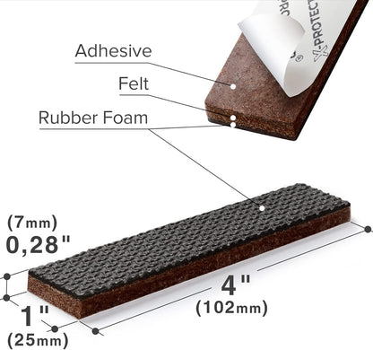 X-PROTECTOR Non Slip Furniture Pads – 24 pcs Premium Furniture Grippers 2"! | Best Self Adhesive Rubber Feet Furniture Feet – Ideal Non Skid Furniture Pad Floor Protectors – Keep Furniture in Place!
