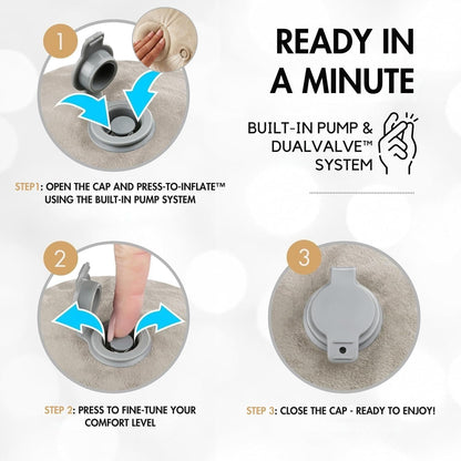 Inflatable Wedge Pillow, Travel, Leg Elevation, Sleep (Beige)