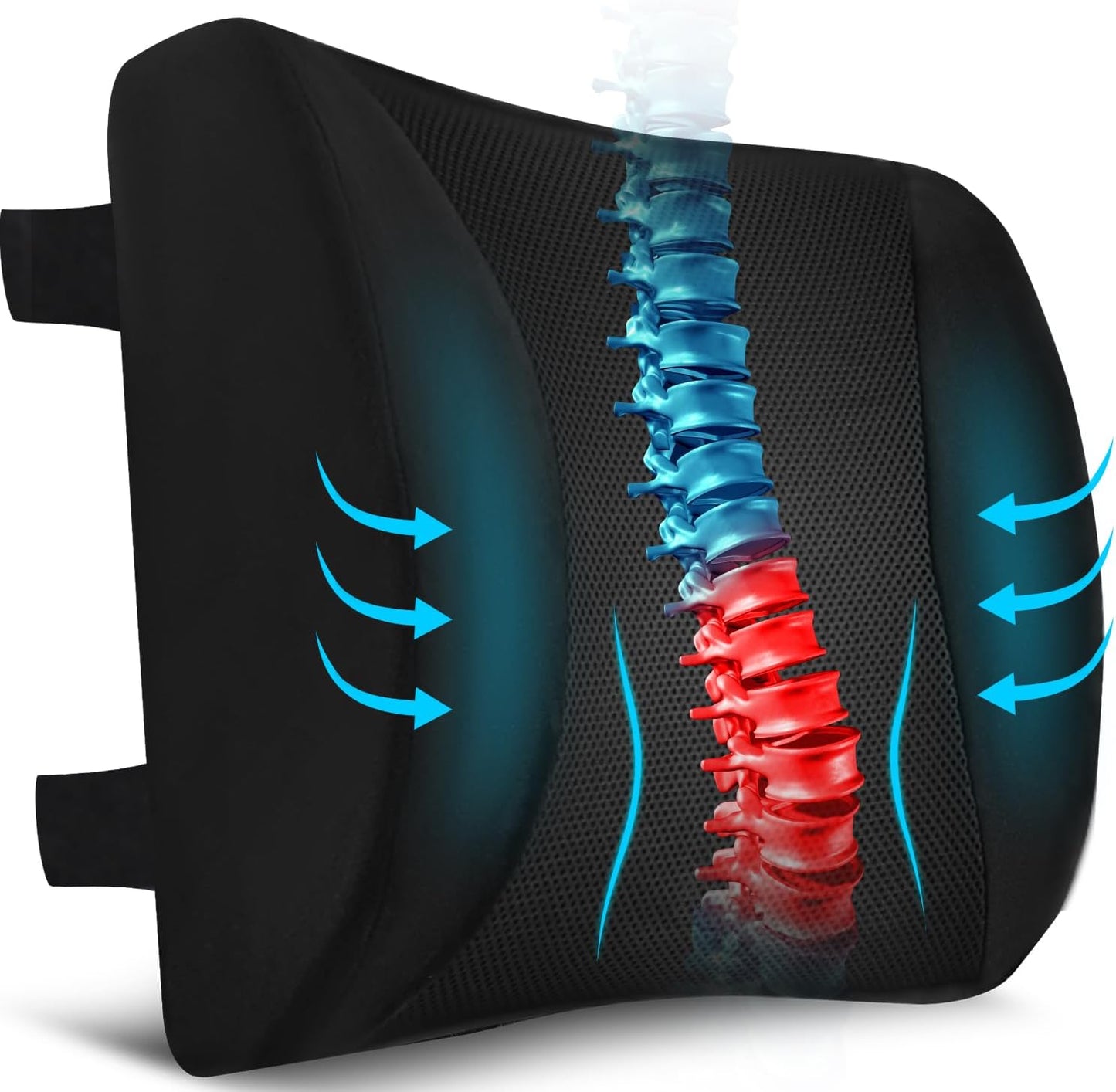 Niceeday Lumbar Support Pillow for Office Chair Car Back Support Pillow, Memory Foam Gaming Chair Desk Chair Back Cushion for Lower Back Pain Relief, Ergonomic Back Rest,Office Home Essentials