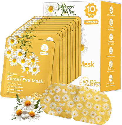 LANNA Heated Steam Eye Mask, Disposable 120 Minutes, Lavender Scent, 5 Pcs