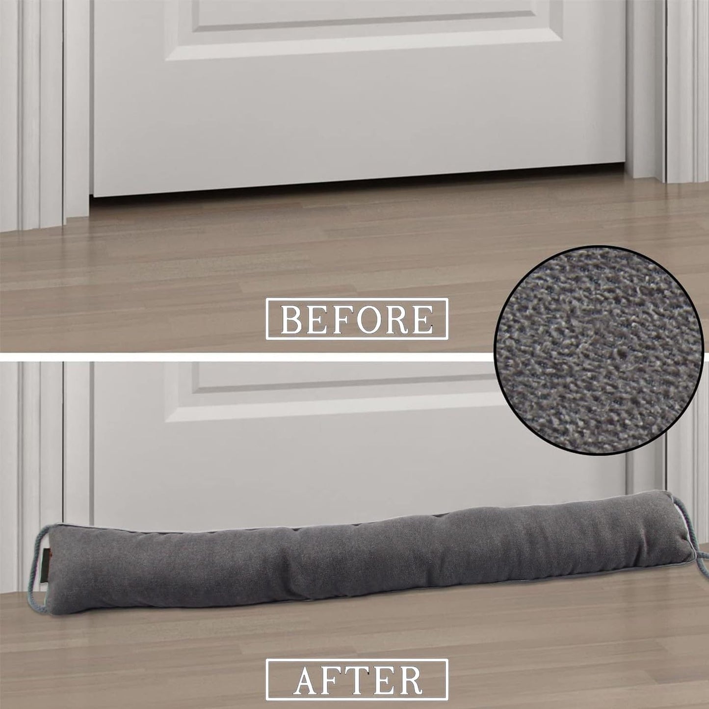 1Pack 36inch Heavy Duty Door Draft Stopper for Bottom of Door, Under Door Draft Blocker (Glass Beads Filling)