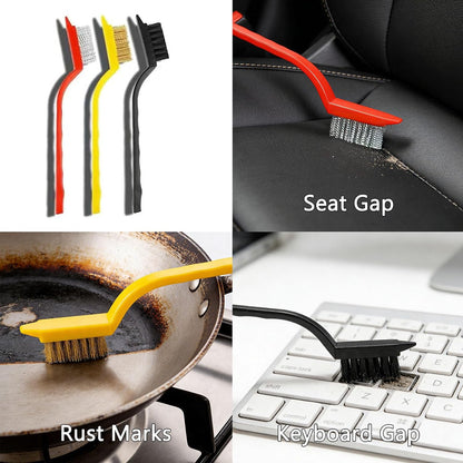 Crevice Cleaning Brush 12-Pack - Heavy Duty Hard Bristle Gap Brush for Deep Cleaning - Ultra-Thin Window Track Cleaning Tool for Shower Grout, Sliding Doors, Baseboards & Auto Detailing
