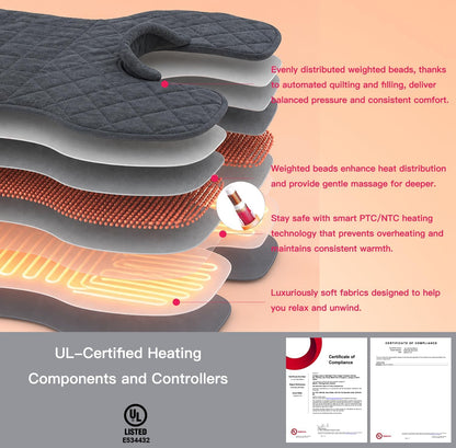 Weighted Heating Pad for Neck, Shoulder & Back Pain Relief FSA Eligible HSA