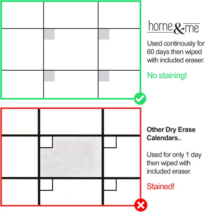 3 Pack Magnetic Dry Erase Calendar for Fridge, 17" x 12" Fridge Planner | Stain-Resistant Magnetic Calendar for Refrigerator with 6 Magnetic Markers & 1 Eraser - Monthly, Weekly & Daily Planner Set