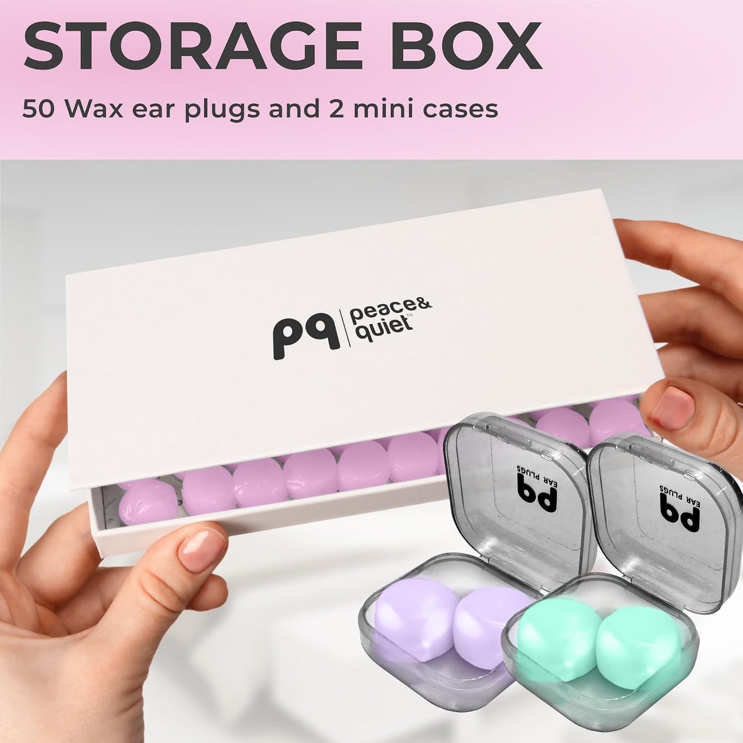 PQ Silicone Gel Ear Plugs for Sleeping and Swimming - 50 Noise Cancelling Earplugs, Ear Protection with Sound Blocking Level 32Db, Soft Wax Pillows (50 Pillows), Color: White