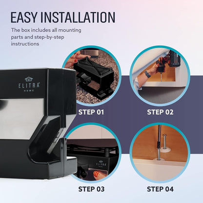 ELITRA HOME 3-In-1 Under The Cabinet Electric Can Opener - Black
