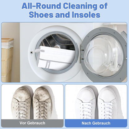 2 PCS Shoe Washing Machine Bags Laundry Shoe Bag for Washer and Dryer | Large L-Shaped Opening, Insole Mesh Pockets, Hidden Self-locking Zipper, 360° Deep Cleaning, For Sneakers and All Shoes Types