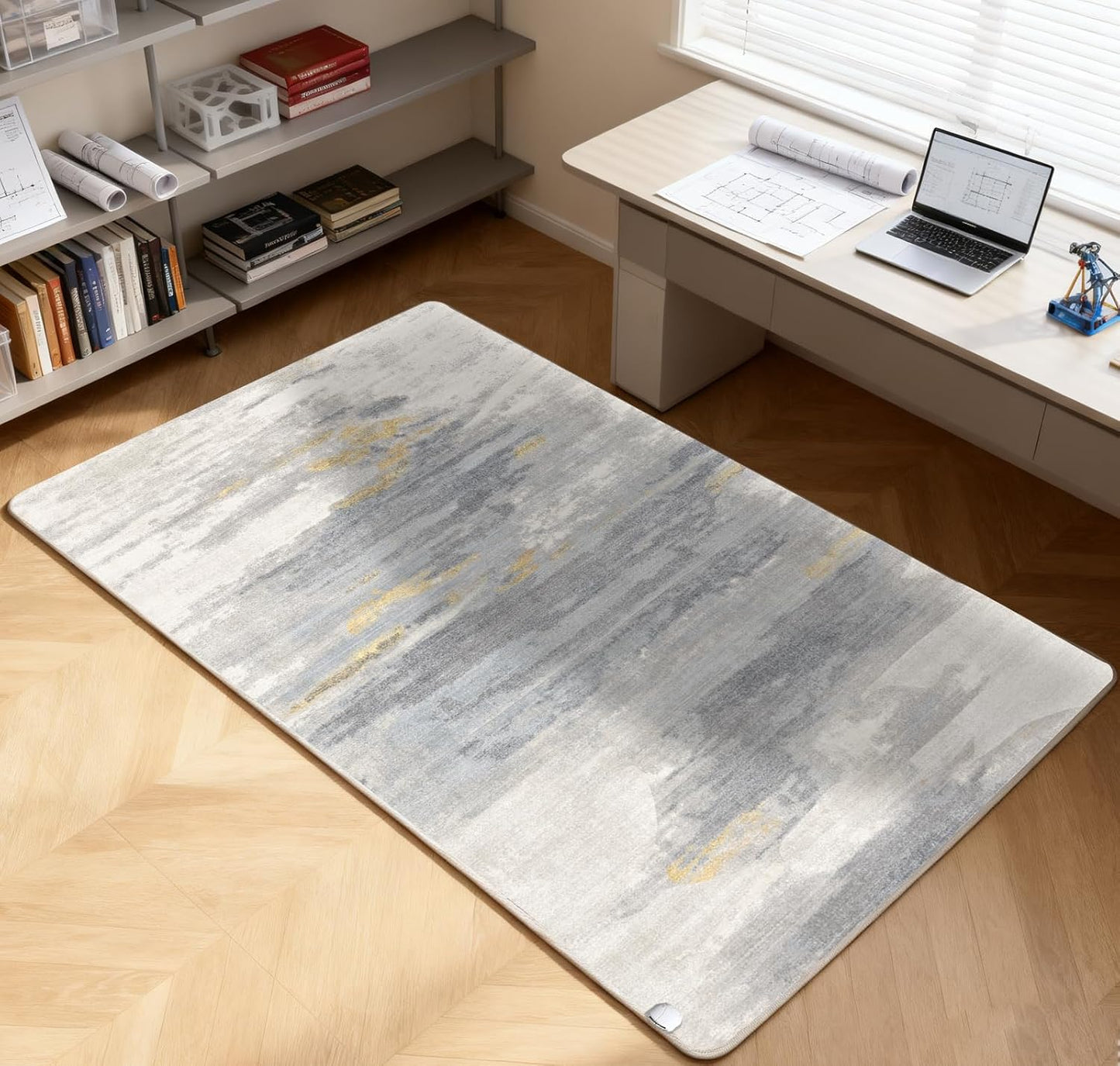 Electric Heated Carpet 35x55in Soft Plush Heating Rug 450W CX | Instant Warmth in 30s, 60 Heat Levels 12h Timer, Energy Efficient Safety Protection Ideal for Home Office Playroom 120V
