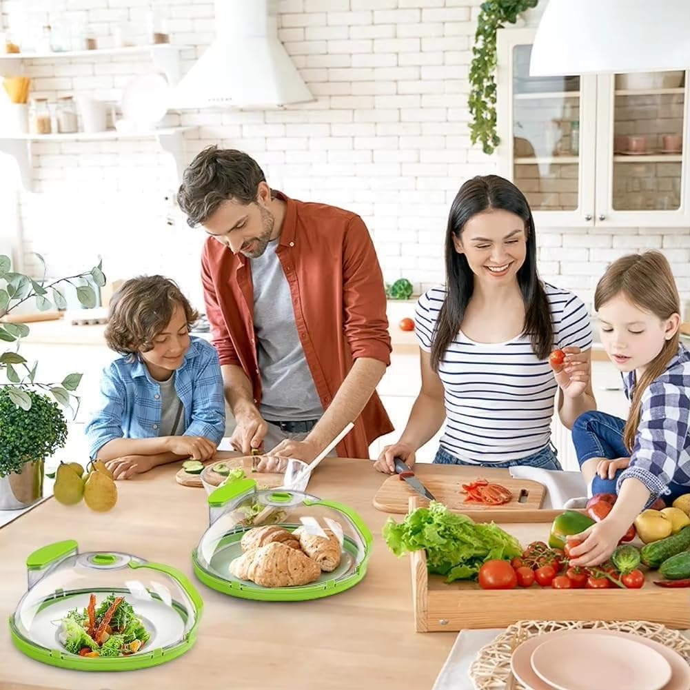 Microwave Splatter Cover with Steam Vent and Handle,10 Inch Clear Plate Cover, Essential Kitchen Gadgets for Food Safety