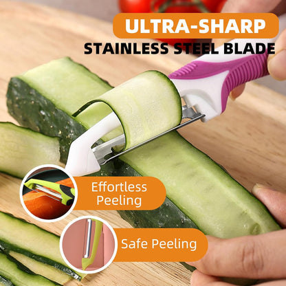 Trez Treamer 6PCS Vegetable Peeler Set with Sharp Blade,Ceramic Apple Peeler Potatoes & Potato Peeler Veggie Peeler Fruit Peeler Carrot Y Peeler Utral Fast Peeling without Rust for Kitchen