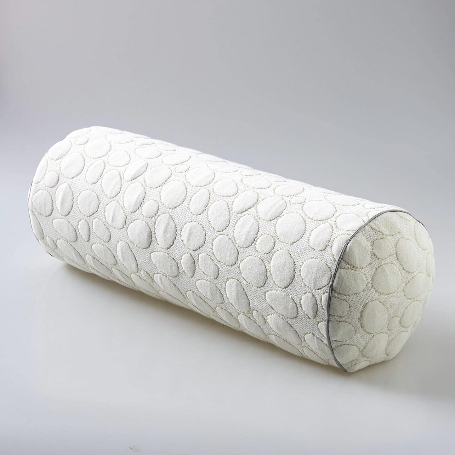 Kingnex Zipper Adjustable Under Knees Bolster Roll Pillow to Relief Lower Back Pain or Between Legs for Side Sleepers Shredded Latex Cylinder with Organic Cotton Cover 18x6