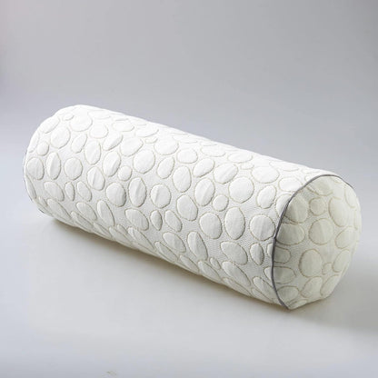 Kingnex Zipper Adjustable Under Knees Bolster Roll Pillow to Relief Lower Back Pain or Between Legs for Side Sleepers Shredded Latex Cylinder with Organic Cotton Cover 18x6