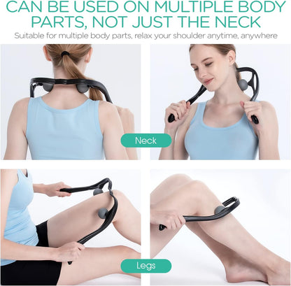 VOYOR Neck Massager Shiatsu Deep Tissue Dual Trigger Point for Pain Relief | Ergonomic Handle Design, Lightweight & Portable, Dual Trigger Points, Shoulder Massager for Office, Home, Car Use MS110