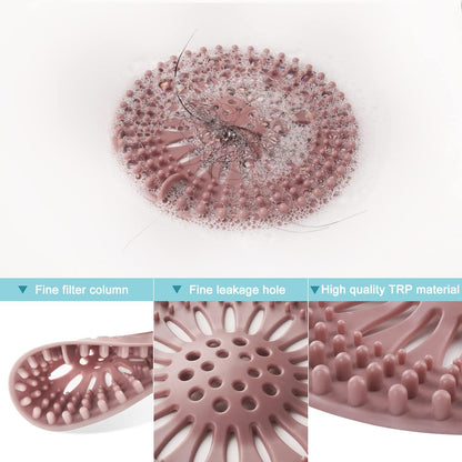 Gotega 5 Pack Sink Drain Strainer, Hair Catcher for Bathroom Tub Shower | Sink Hair Catcher Shower Drain Durable Silicone Hair Stopper Shower Drain Cover Hair Trap, Bathroom Sink Replacement