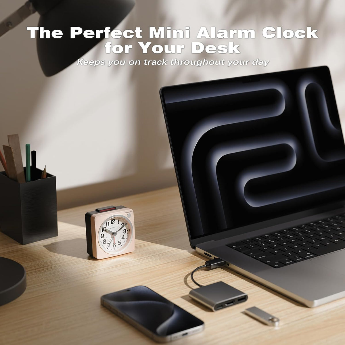 AYRELY® 2.6" × 1.4" Ultra Small Battery Operated Analog Travel Alarm Clock