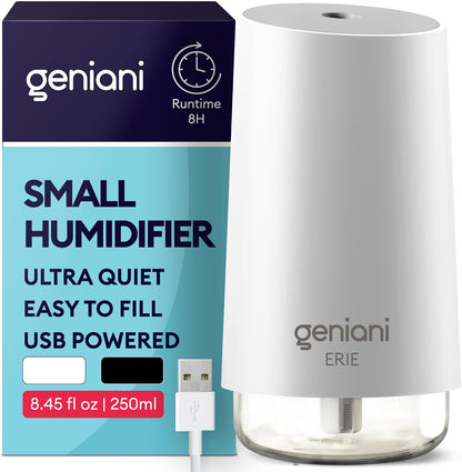 GENIANI Cool Mist Air Humidifiers for Bedroom, Plants, and Large Rooms - Quiet Humidifiers for Baby Room with Auto Shut Off & Night Light (3.9L, White)