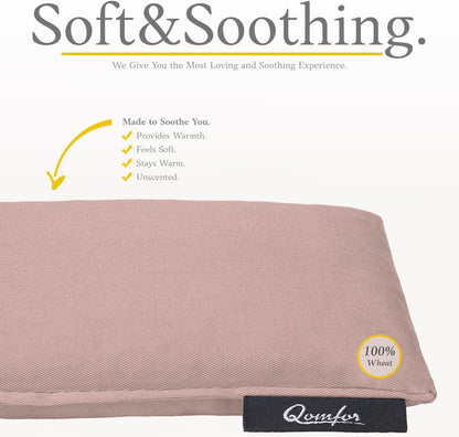 Qomfor - Microwavable Heating Pad - Mauve - 3-Chamber Design Heat Pack - Therapeutic Heat Wrap for Neck, Shoulders & Period Cramps Pain Relief - Reusable Hot/Cold Therapy Bag