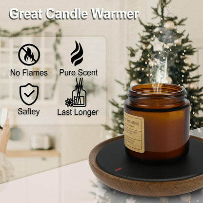 Candle & Coffee Warmer for Desk - Auto Shut Off