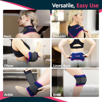 Magic Gel Ice Packs for Injuries Reusable (3 Pieces) | Flexible Wrap Around Gel Ice Pack Knees, Back, Shoulders, Arms and Legs (11" x 5.5") | Hot and Cold Compress Cold Packs for Injuries