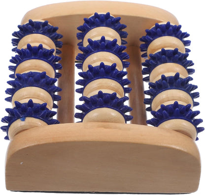 Portable Foot Massager Roller Manual Wooden Acupoint Tool for Foot Muscle Relief and Circulation Compact 5.51X4.72X2.16 Inch Handheld Design