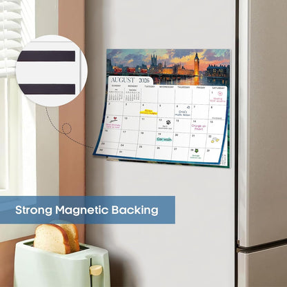 2026-2027 Magnetic Calendar for Refrigerator, Apr 2026-Dec 2027 | 21-Month Fridge Calendar 2026-2027 for Home Planning, Scheduling and Easy Organization, Greenery