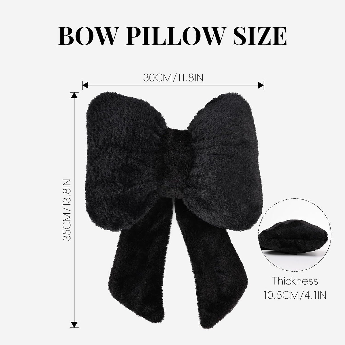 2 Pack Bow Car Headrest Pillows Plush Car Neck Pillows for Travel Driving Office Chair Head Support Cushions, Also Cute Car Decor Accessories (Black)