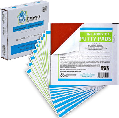 Acoustical Putty Pads - Moldable Soundproofing Pad - Fire Stop for Electrical Boxes Outlet Putty Pad, Highest UL and STC Rating - Size 7 x 7 - Pack of 3 Putty Pads - Made in USA