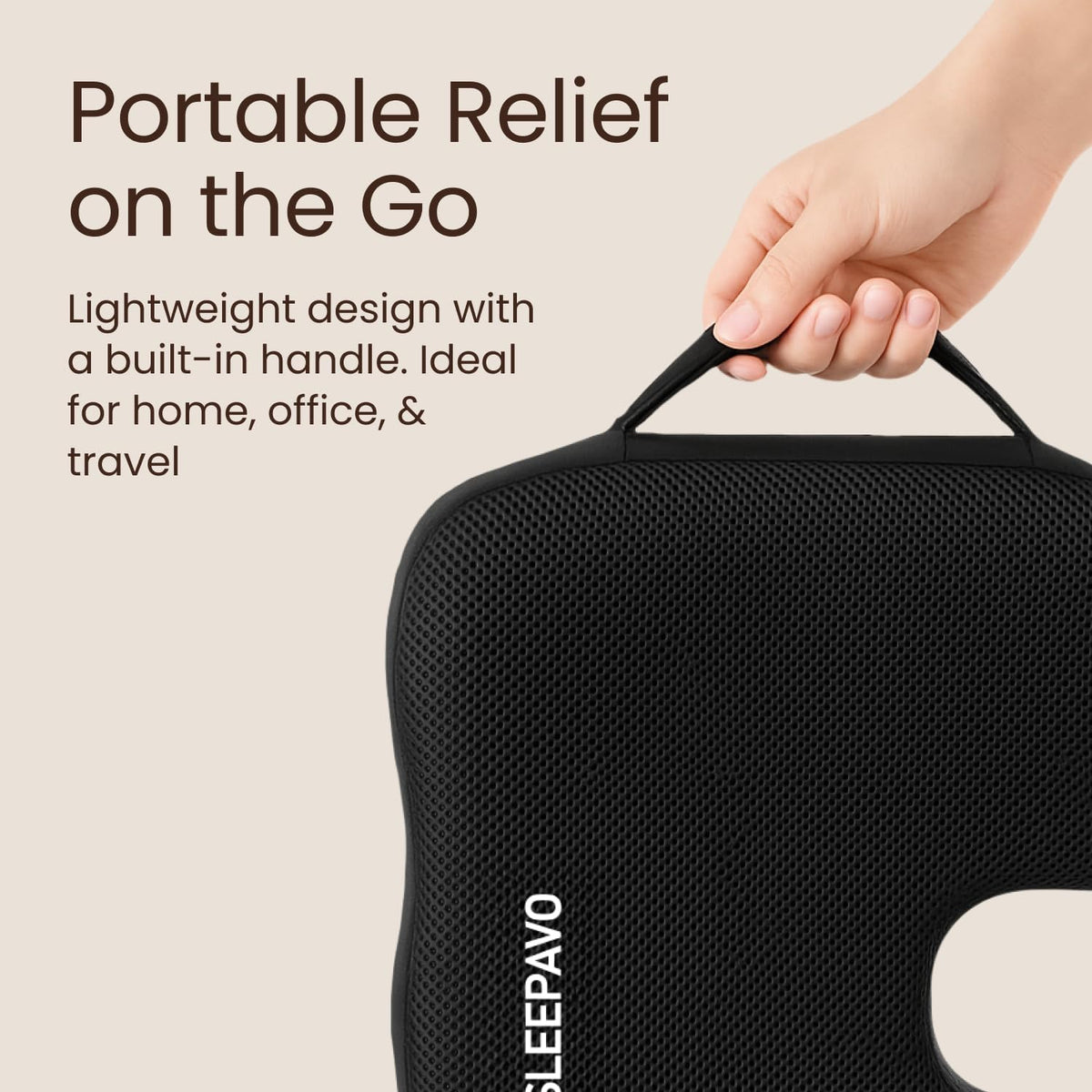 Sleepavo Office Chair Cushion, Seat Cushion for Tailbone Pain Relief Butt
