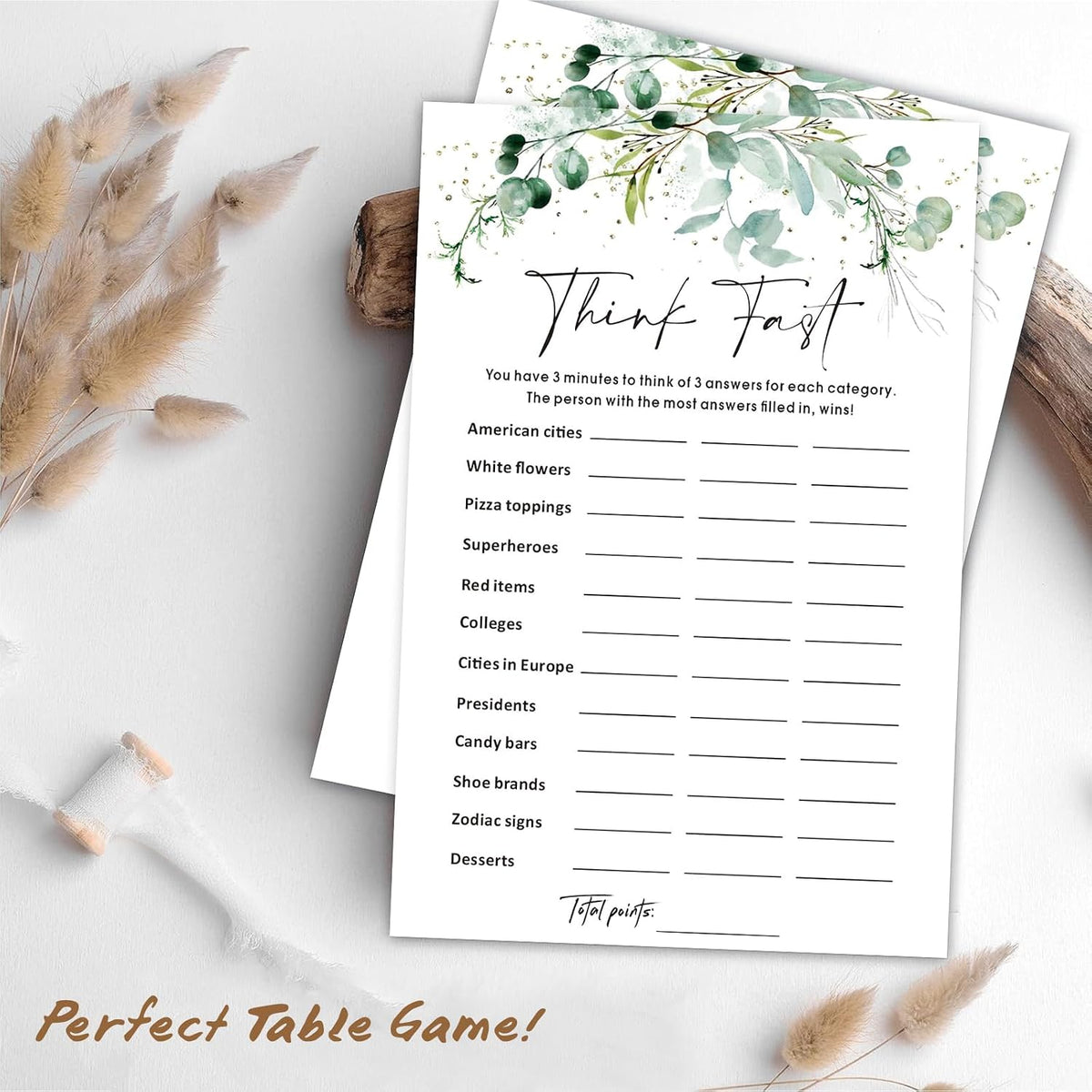 What’s on Your Phone Game Cards Set of 30, 5x7 in Icebreaker Bingo Cards, Greenery Office Team Games, Birthday Party Games for Adults, Back to School - 02