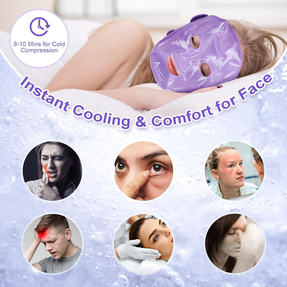 Atsuwell Cooling Ice Face Eye Mask Set
