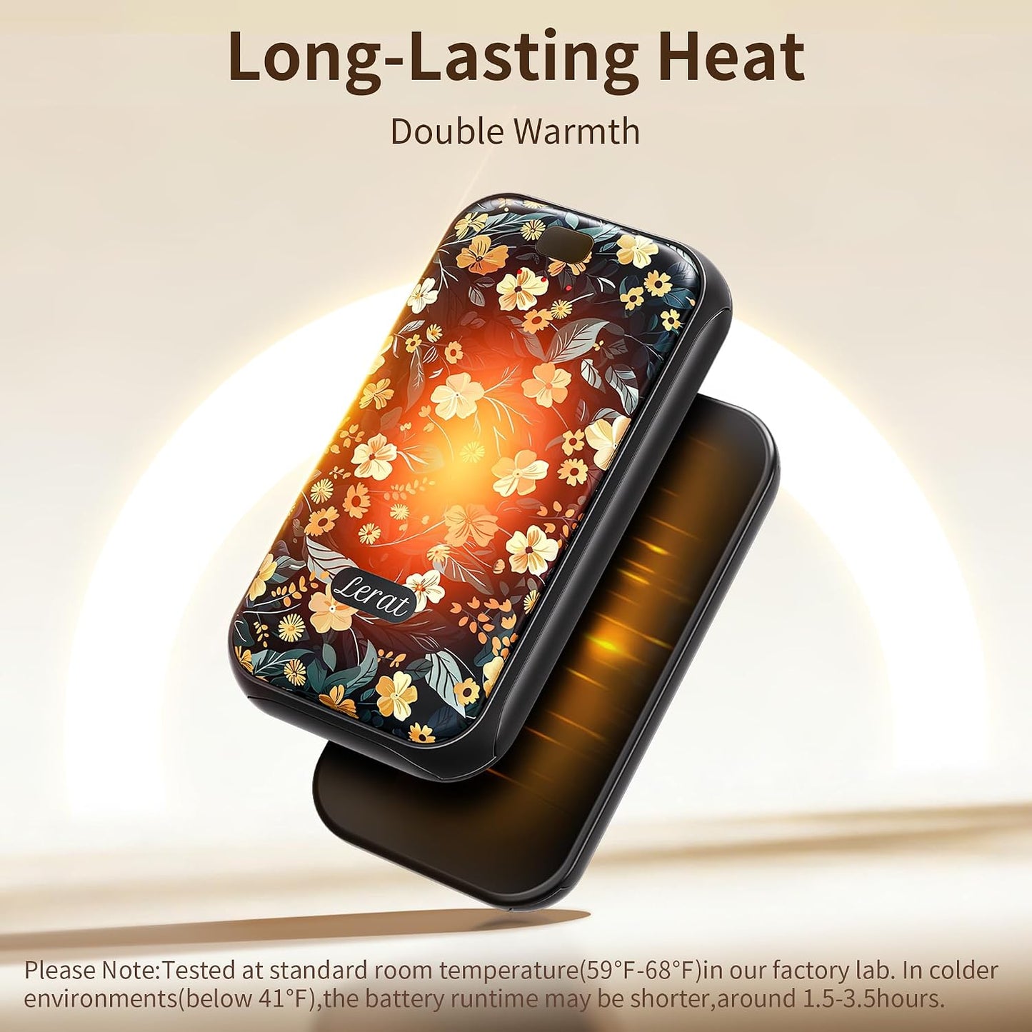 LERAT Hand Warmers Rechargeable,2 Pack Electric Hand Warmers,3-Second Fast Heating,3 Heat Settings,Portable & Lightweight Gifts for Women Men,Outdoor,Camping,Hiking,Skiing,Hunting,Travel